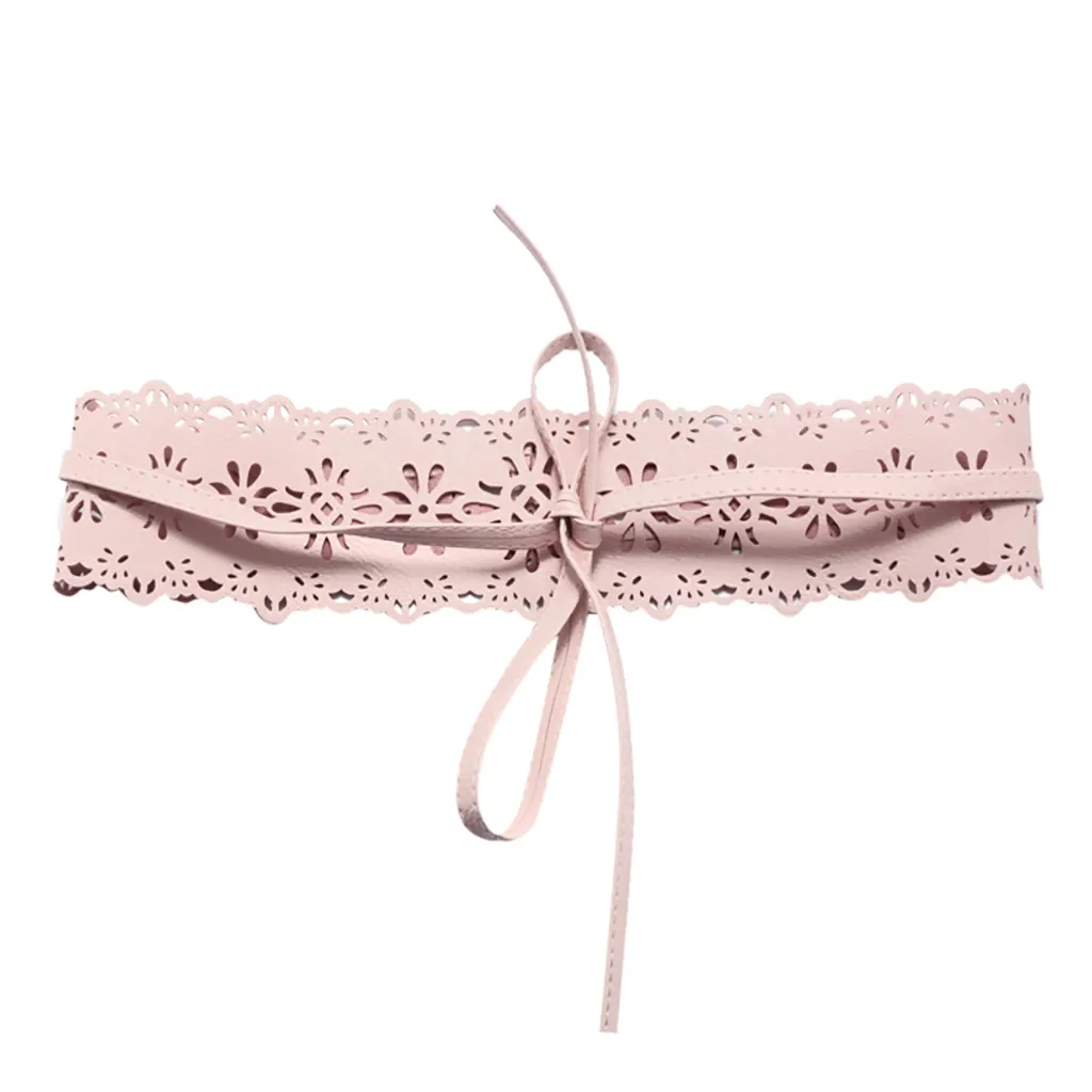 

Fashion Women Boho Lady Vintage Leather Hollow Out Waistband Accessories Z913
