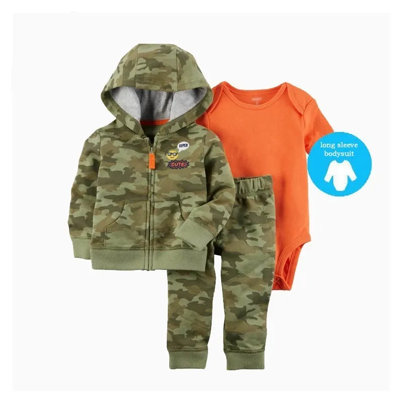 Комплект одежды для маленьких мальчиков 3 шт. (пальто с капюшоном животным боди