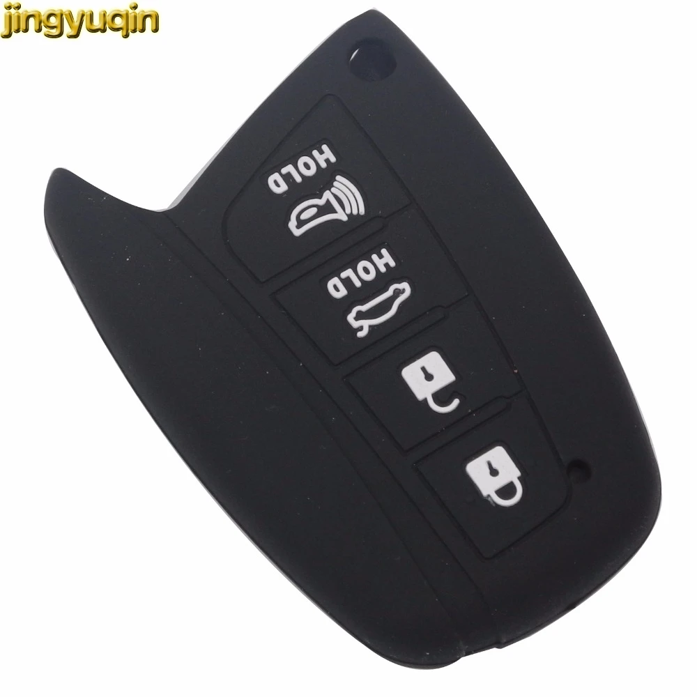 

Jingyuqin для hyundai Solaris Ix35 Ix45 Accent Santa Fe Tucson новый автомобильный силиконовый брелок-чехол для дистанционного ключа 4 кнопки