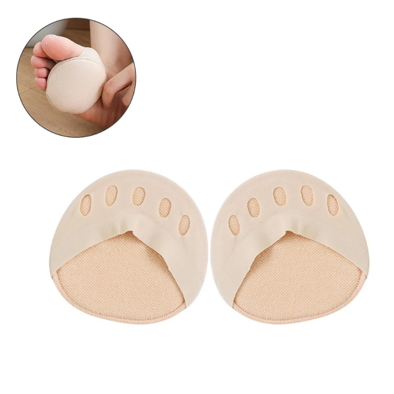 

Women Summer Ice Silk Forefoot Pads Invisible High Heels Half Insoles Breathable Anti-Slip 5 Fingers Half-Toe Cushion