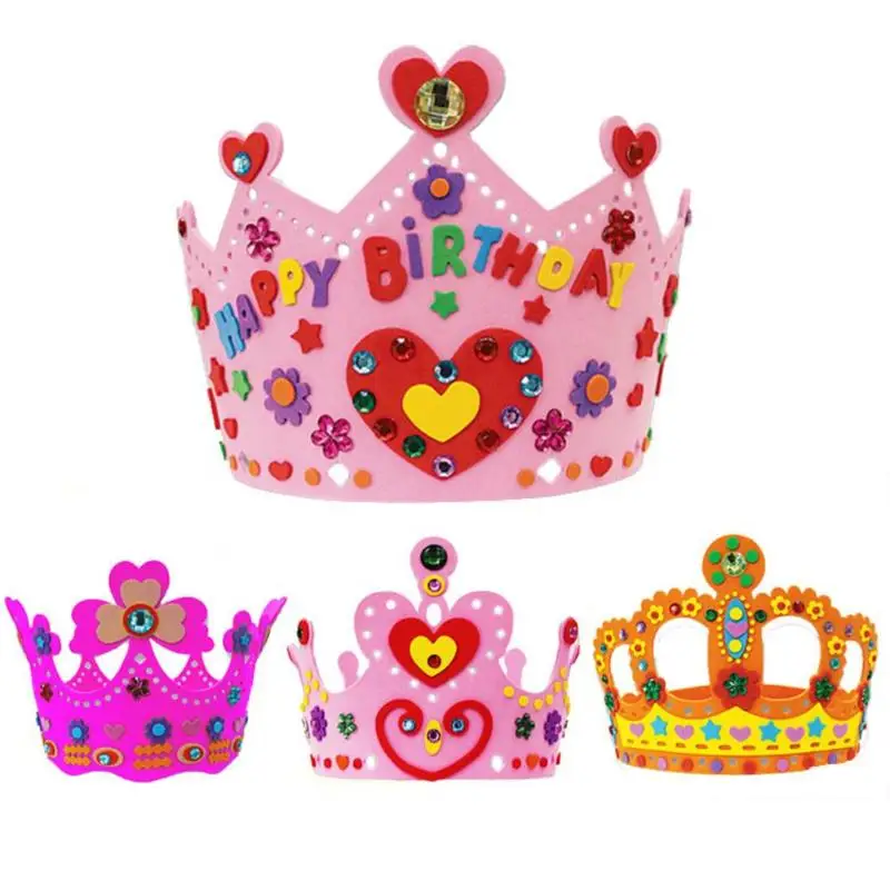 

DIY Craft EVA Creative Crown Hat Cultivate Confidence Exercise Baby Thinking Judgment Ability Kindergarten Art Party Decor Gift