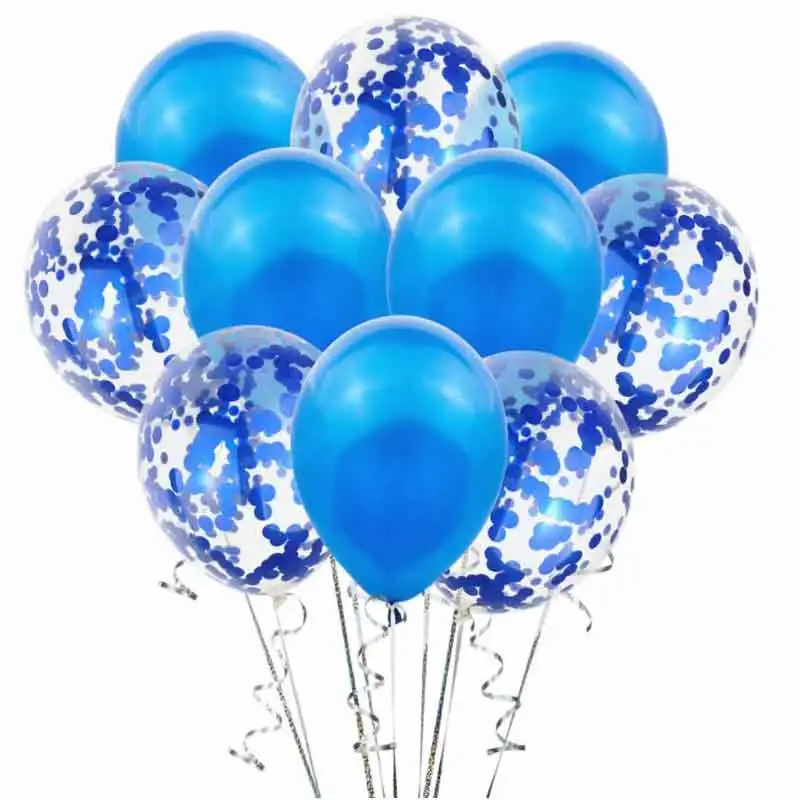 blue 10 шт./компл. 12 дюймов многоцветный конфетти латексных воздушных шаров с Свадебные украшения шары Baby Shower День рождения Праздничный Декор - Цвет: blue