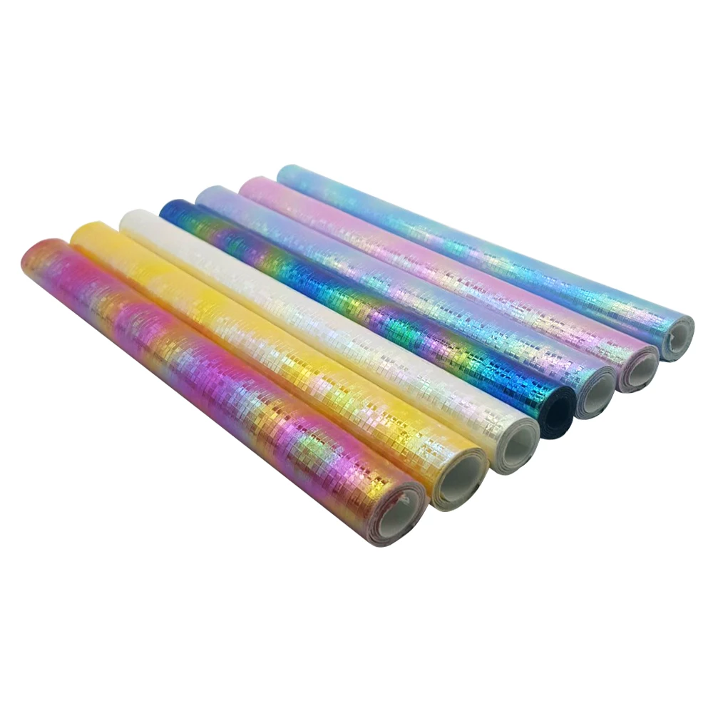 QIBUMAY 22*30 см сетчатая искусственная кожа мягкая однотонная блестящая виниловая