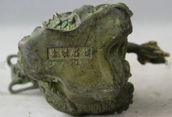 zhmui88002841326++5&quot Old China Folk Fengshui Bronze Gilt Zodiac Year Dragon Success Animal Statue | Дом и сад