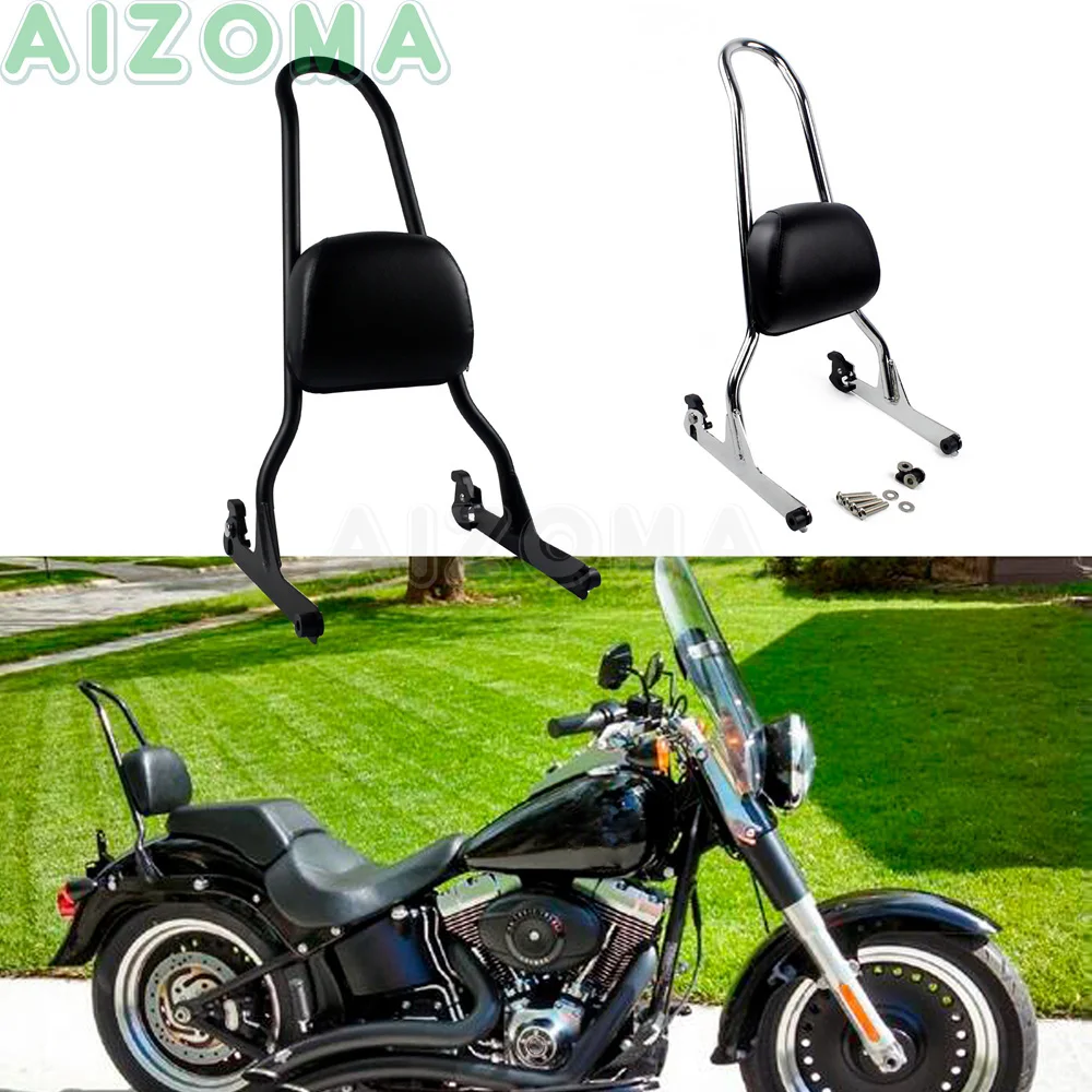 

Motorcycle Rear Backrest Sissy Bar w/ Passenger Pad Kit For Harley Softail Custom Springer FXST FXSTC FXSTB Fat Boy FLSTF 06-19