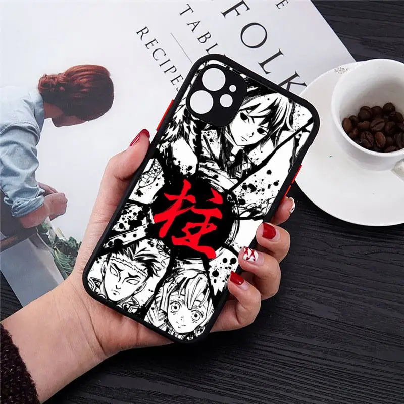

Kamado Nezuko Kimetsu no Yaiba Demon Slayer Phone Case matte transparent For iphone 7 8 11 12 plus mini x xs xr pro max cover
