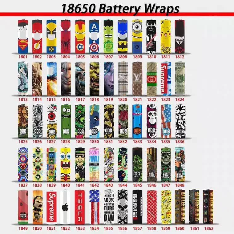 600pcs 18650 battery wrap battery sticker protective skin  vape accessories