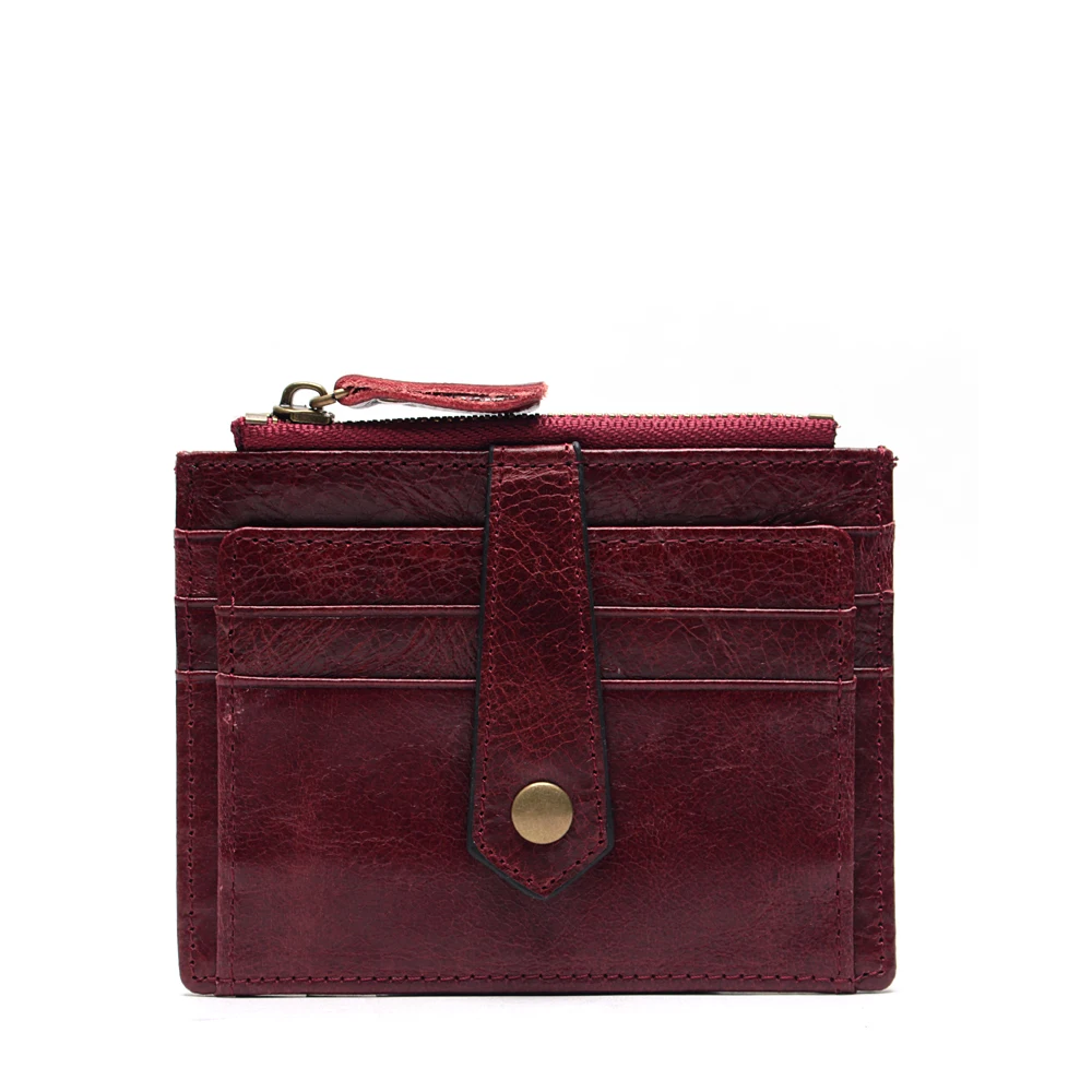 Маленький кошелек из натуральной кожи с RFID-блокировкой для женщин повседневная