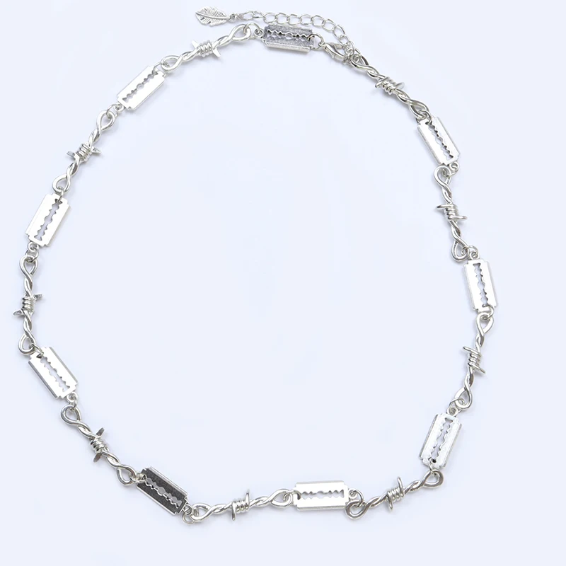 Маленькие металлические бритвенные колье лезвия ожерелье с подвеской цепочка