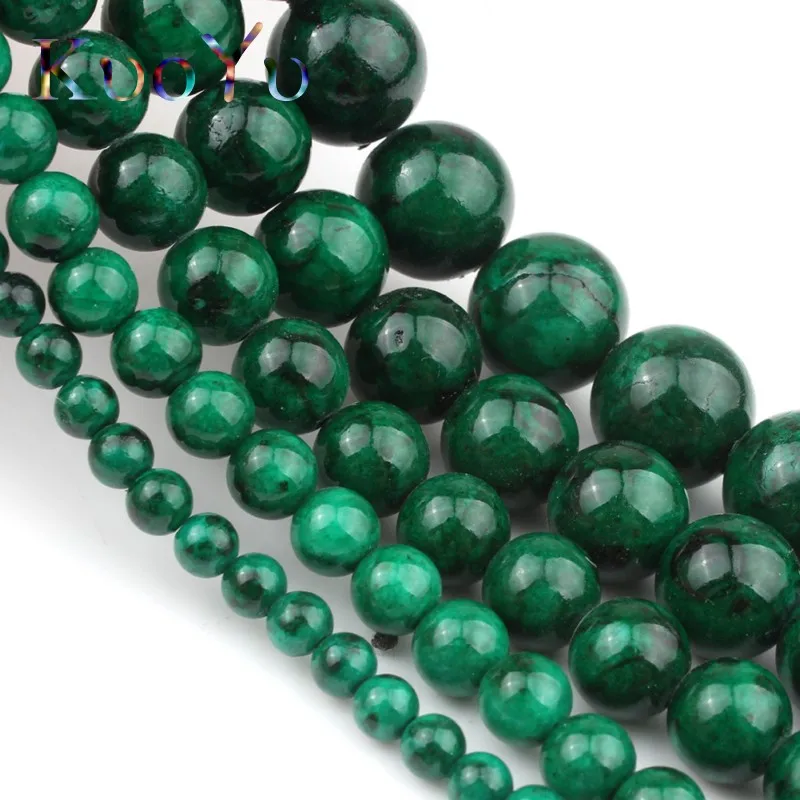 Бусины из Малахита зеленые нефритовые бусины натурального камня круглые