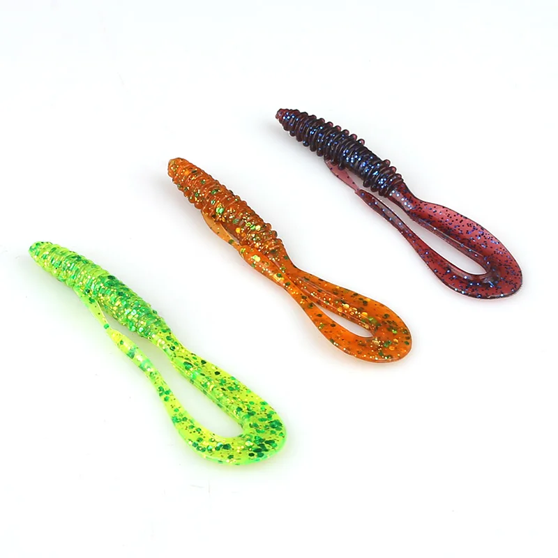 Ardea Soft Lures 75mm 1.7g Silicone Bait Artificial Worm Curly jigging tail Bass Wobblers Swimbait Fishing Tackle