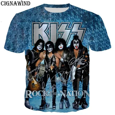 06 Новинка, летний топ, рок-группа Kiss, футболка для мужчин/женщин, 3d принт, футболки, короткий рукав, хип-хоп стиль, футболка, уличная одежда - Цвет: 06