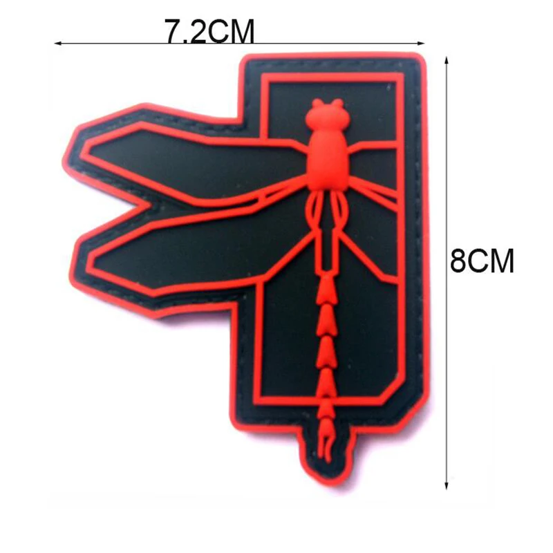 Вышитая аппликация в виде стрекозы из ПВХ тактический боевой костюм рюкзак красный желтый белый значок