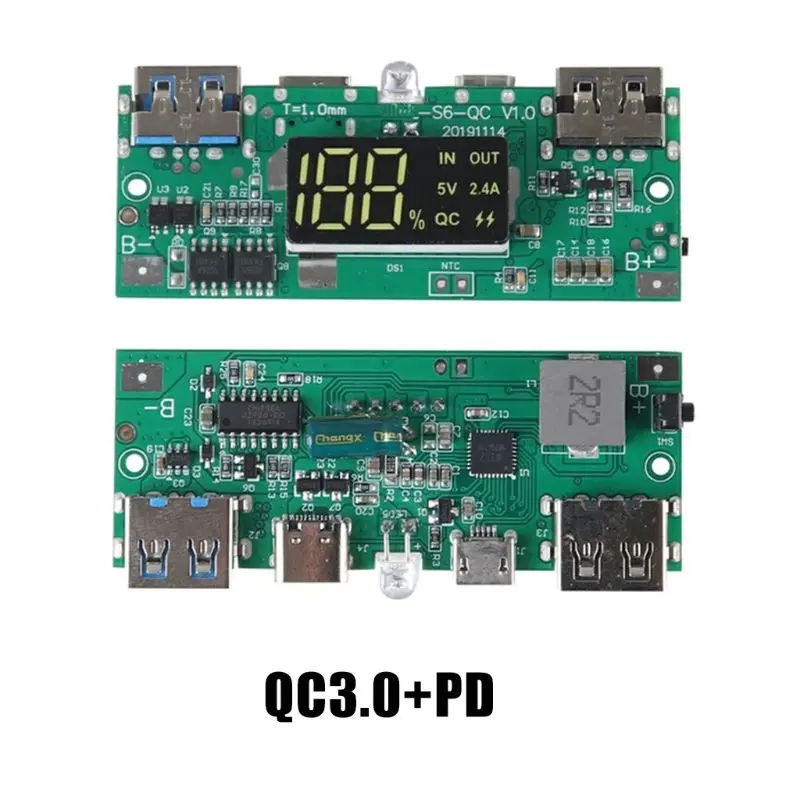 

QC3.0 Dual USB LCD Display DIY 10x18650 Battery Case Power Bank Shell Portable External Box Powerbank Protector