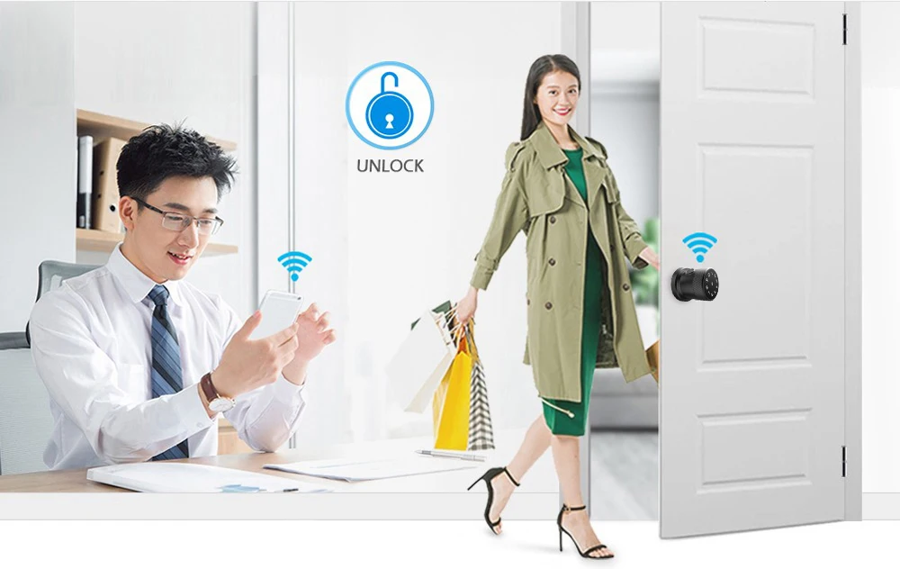 Bluetooth отпечаток пальца дверной замок Умный Замок Porta электронный БЕСКЛЮЧЕВОЙ