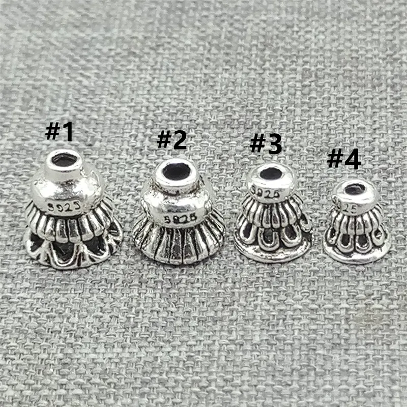 10pcs of 925 Sterling Silver Bead Caps Spacer for Bracelet Necklace