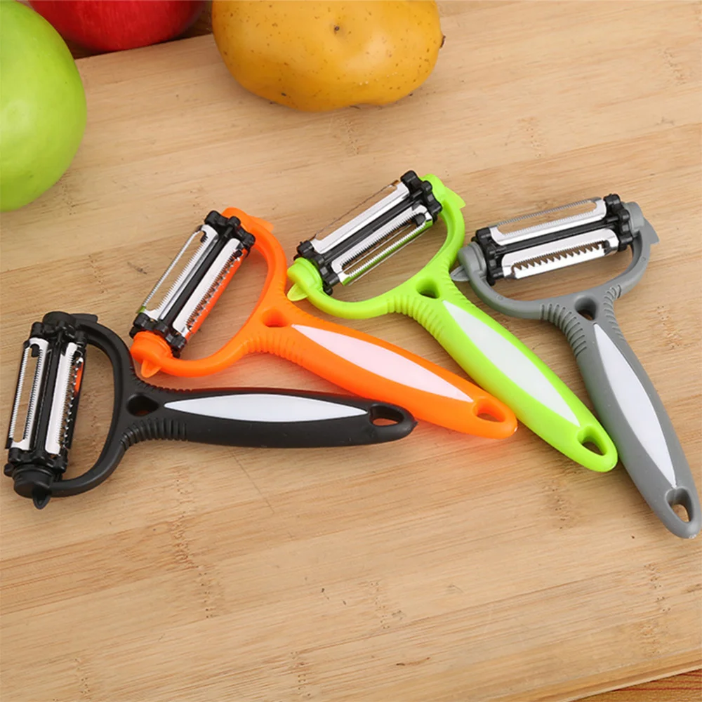 

3 in 1 Multifunctional Peeler Vegetable Fruit Peeler with Non-slip Comfortable Handle (Black)