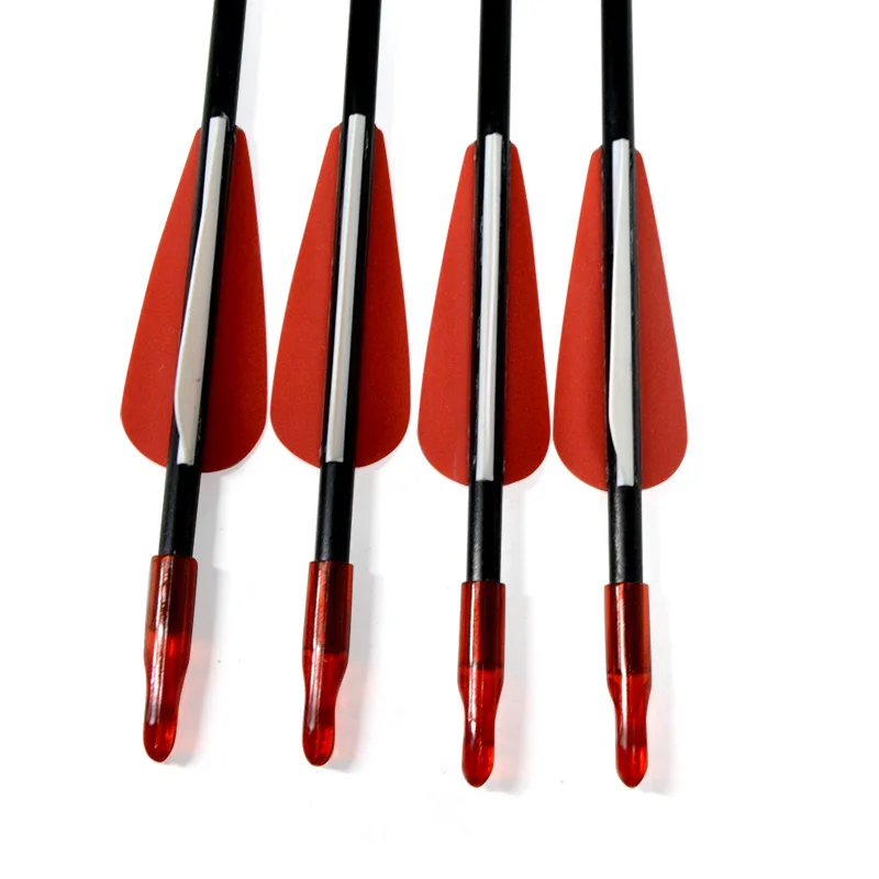 12 шт. для стрельбы из лука стекловолокна резина перо стрела сменная длина