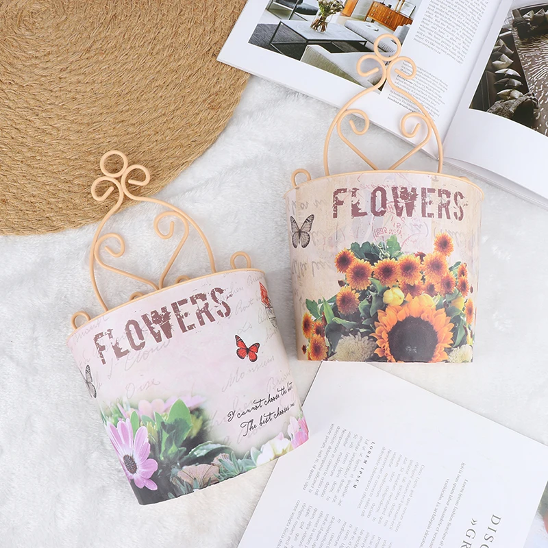 

2021 Plastic Wall Hanging Flower Vase Pot Wall Flower Basket Rural Garden Home Decoration Home Decor Flower Basket