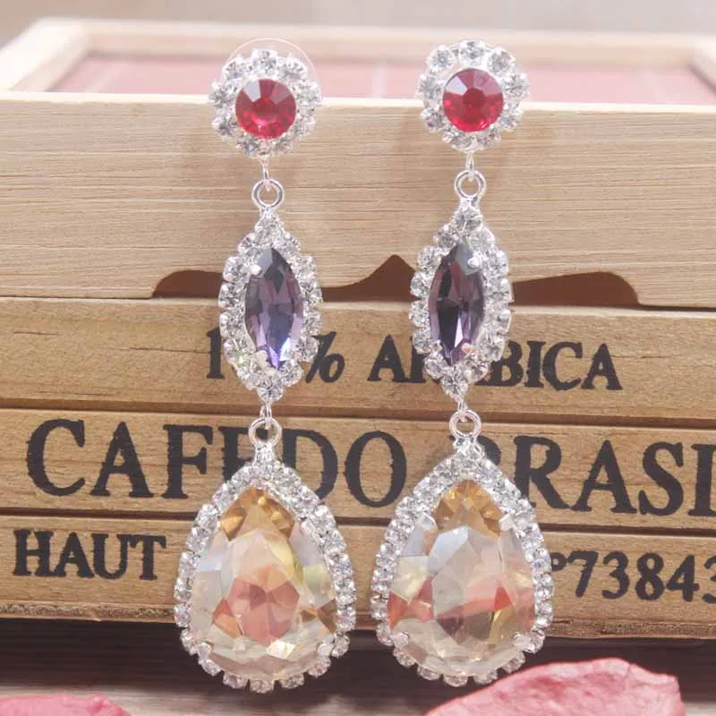 Новейшая розовая Золотая черная серьга со стразами длинные серьги с кисточками