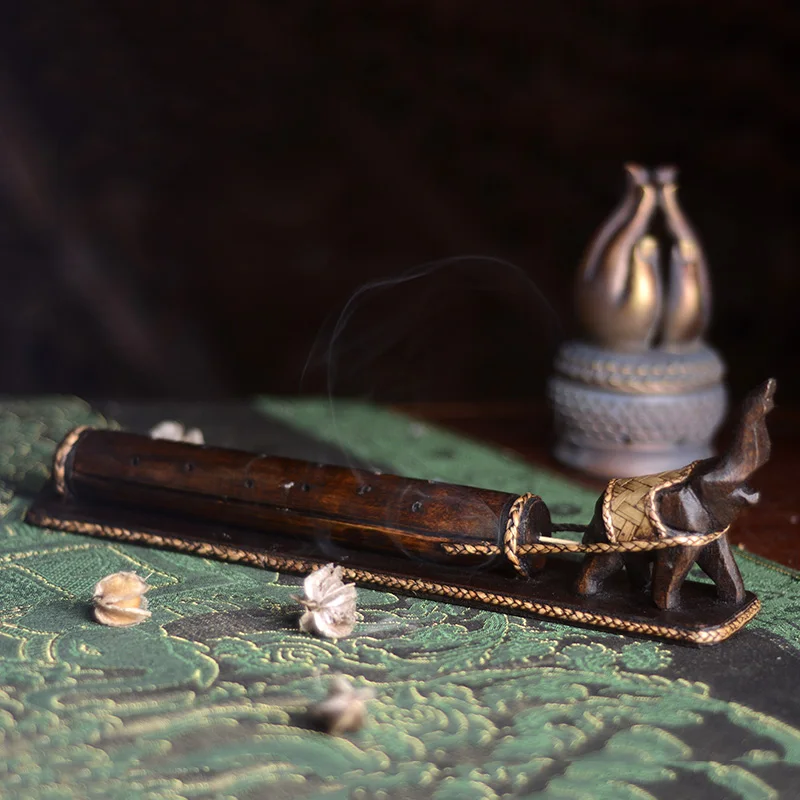 

Handmade Creative Incense Burner Bamboo Buddha Hall Line Incense Box Oil Diffuser Living Room Bruleur Encens Home Decor EB50XX