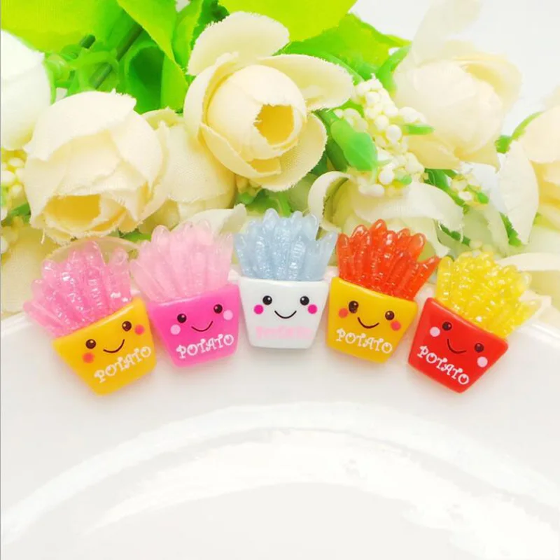 100pcs/lot Glitter French Resin Cabochon Flatback Miniature Simulation Fake Food DIY Scrapbooking Embellishment Decoration Craft | Дом и сад