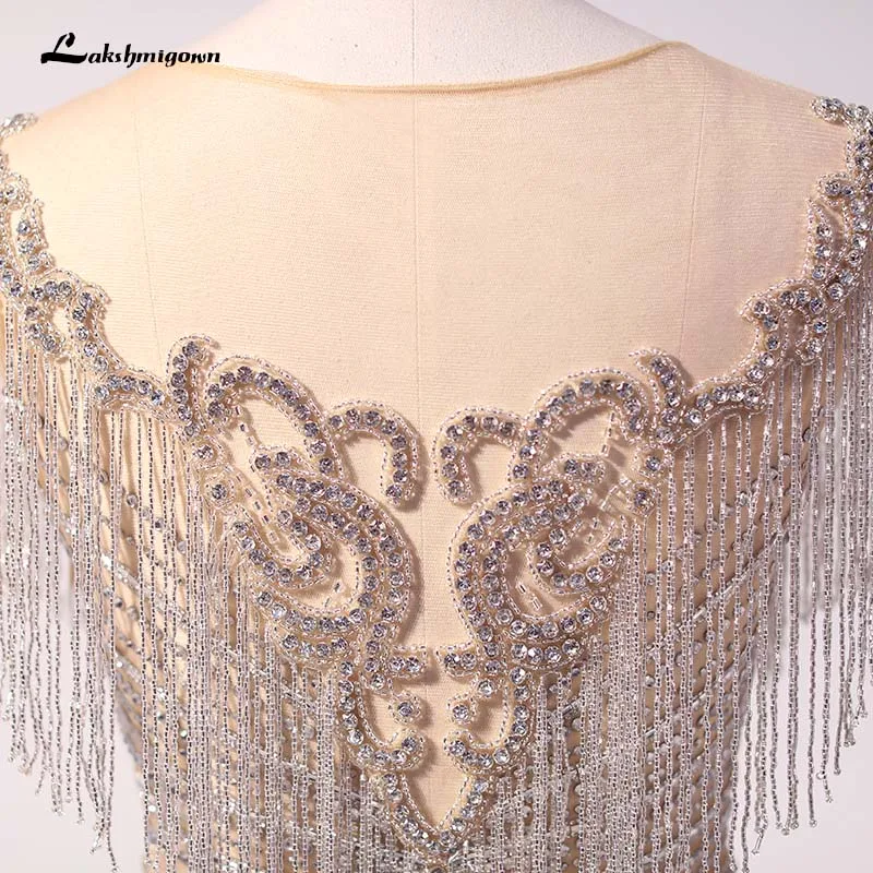 

Luxury Nude Long Mermaid Evening Dress Rhinestones Beading Pageant Dresses Vestido De Festa Party Dress Formal Gown