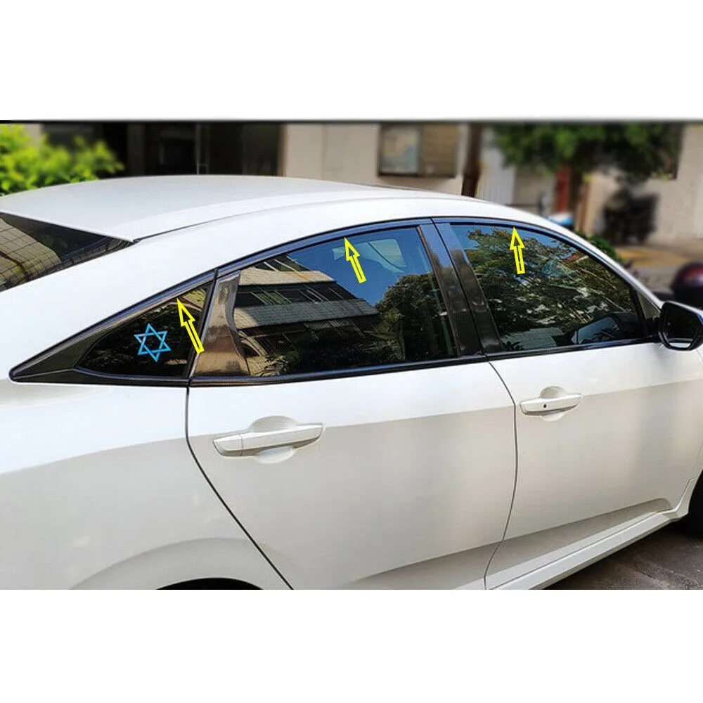 

Right Car Sticker Side Window Vinyl 6pcs For Honda Civic 10th Gen 2016-2019 4dr Sedan AutoExterior Accessories Car Decoration