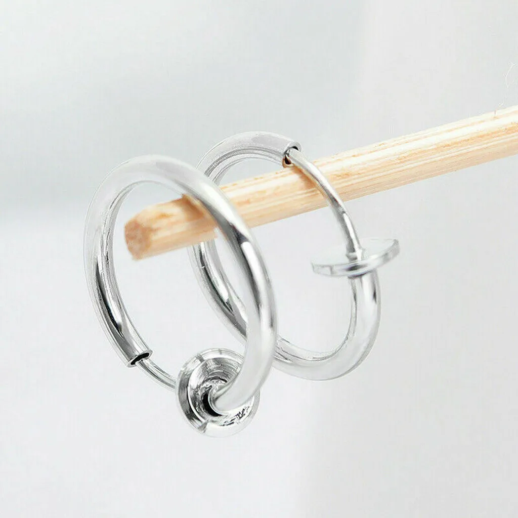 Выдвижные серьги не требующие пирсинга аллергические модные для мужчин и женщин