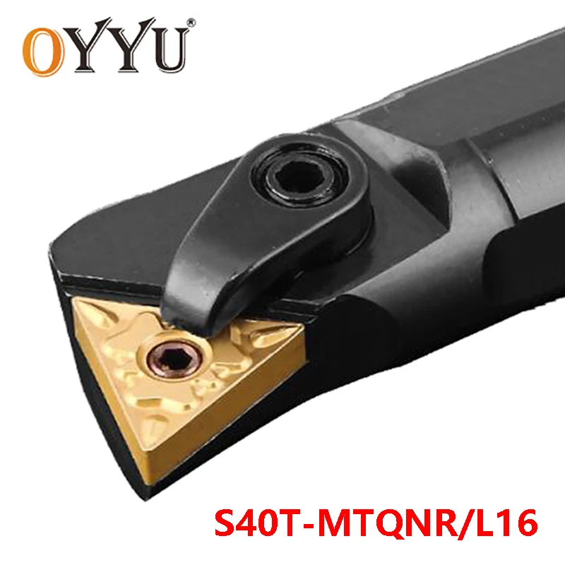 

OYYU 40mm MTQNR MTQNL S40T-MTQNR16 S40T-MTQNL16 Internal Lathe Cutting Shank Turning Tool Holder Carbide Inserts Arbor