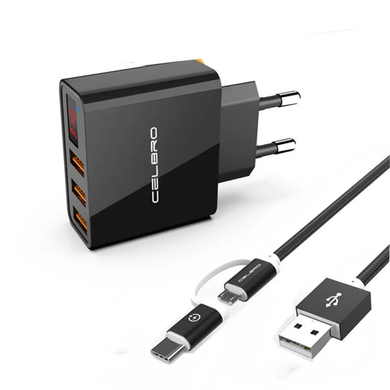 Светодиодный дисплей 3 порта usb настенный адаптер зарядное устройство 2016 а для