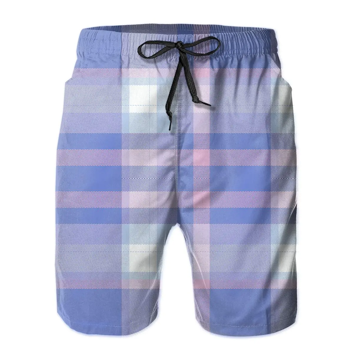 

Male Shorts Causal R333 Breathable Quick Dry Nerdrunning Bigender Pride Tartan Plaid Pattern