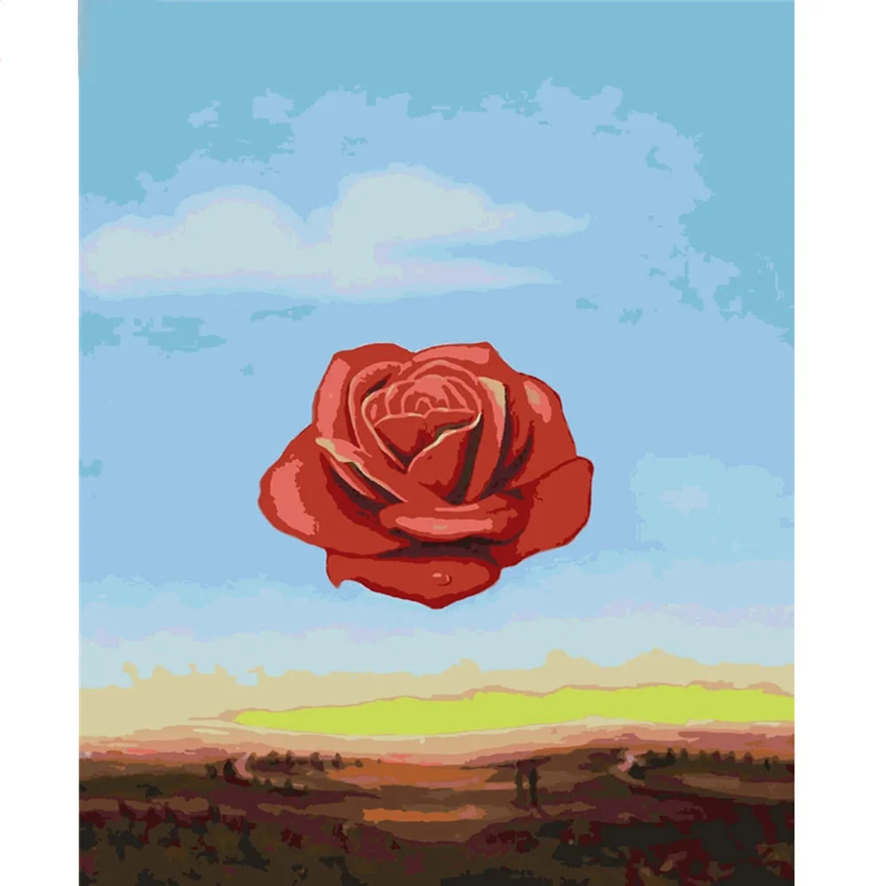 

CraftArtGo Painting By Numbers Flower painting On Canvas HandPainted Gift Picture By Number Waterfall Kits Home Decoration
