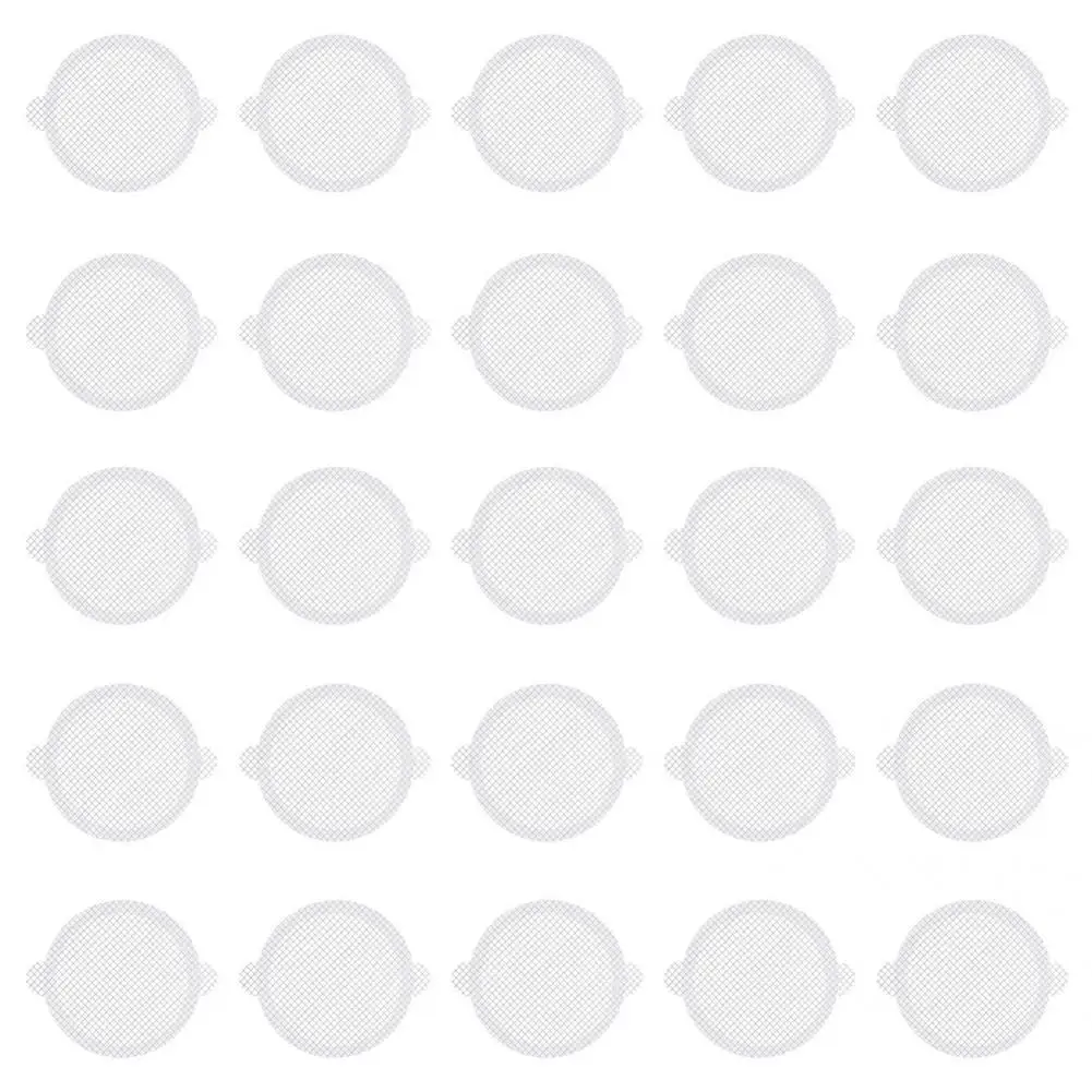 

30Pcs Pretty Shower Drain Hair Trap Mesh Stickers Shower Drain White Self-adhesive