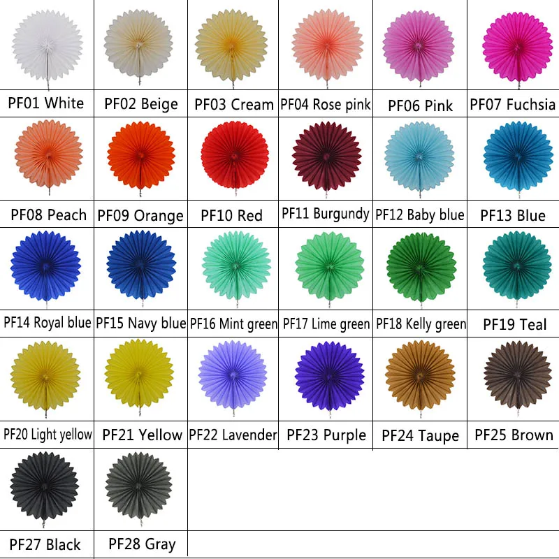 

Decorative Wedding Party Paper Crafts 4''-12'' Paper Fans DIY Hanging Tissue Paper Flower for Wedding Birthday Party Festival
