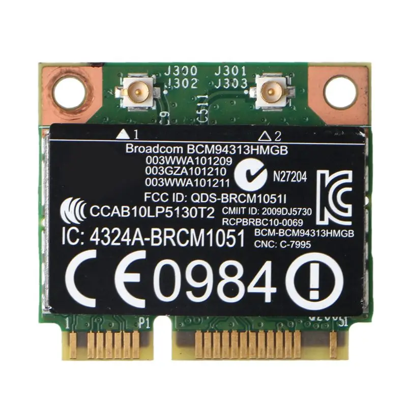 

Network Card For Broadcom BCM94313HMGB BCM20702 Wifi +4.0 Bluetooth-compatible Half Mini PCI-E Wireless Card for HP Laptop
