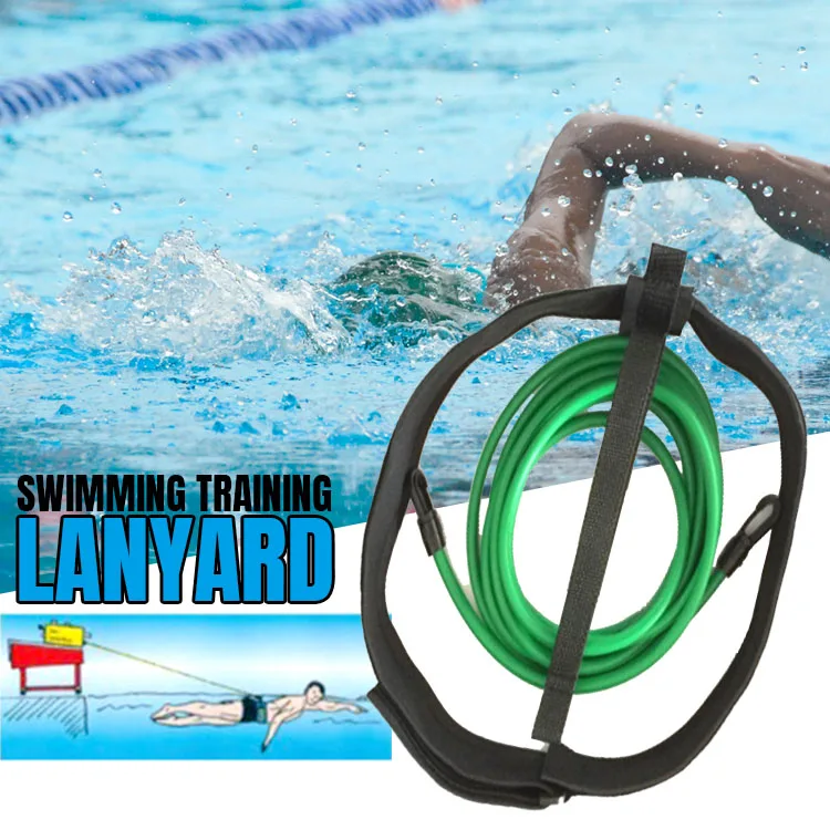 

Adjustable Swim Training Resistance Belt Adult Kids Swimming Bungee Strength Exerciser Safety Elastic Rope Swimming Exerciser