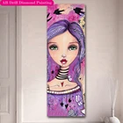 Набор для алмазной живописи AB, мультяшная абстрактная бархатная ткань большого размера, алмазная вышивка, сумки на молнии для девушек, фиолетовая ворона, Алмазная мозаика