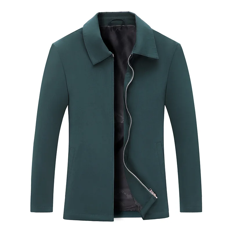 

2021 spring and autumn new middle aged jacket men's casual business Lapel middle aged jacket