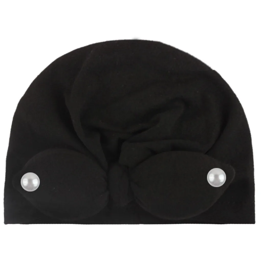 Однотонная шапка с галстуком-бабочкой для новорожденных мальчиков и девочек