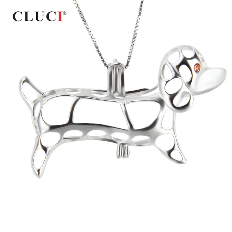 

CLUCI серебро 92 милые ПЭТ кулоны в форме собаки подвеска ювелирные изделия Пудель в форме женщин кулон подарок 925 серебро жемчужный медальон ...