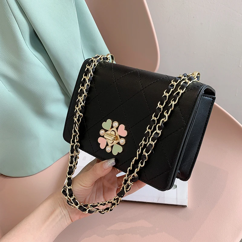 

Small bag female summer 2021 new tide niche rhombic chain bag fashion ins shoulder slung small square bag