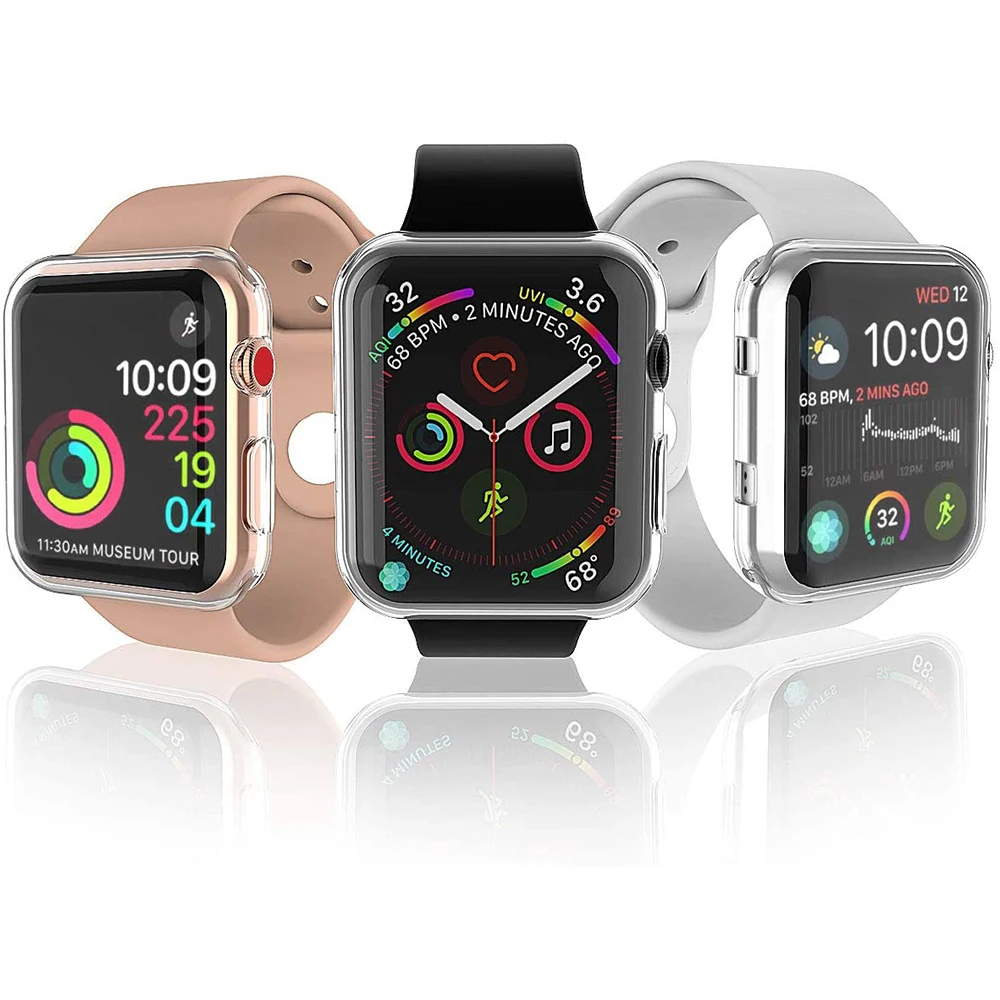 Защитный силиконовый чехол для iWatch Apple Watch Series 6 5 4 3 2 1 SE 38 40 42 44 мм защита