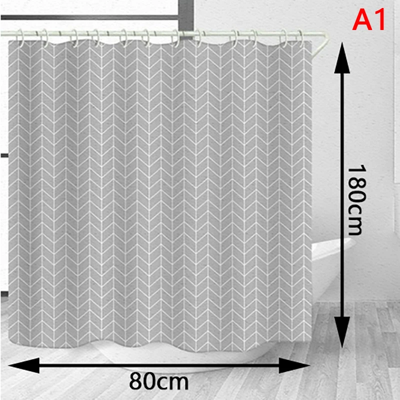 Удлиненная занавеска для душа из этиленвинилацетата с геометрическим узором |
