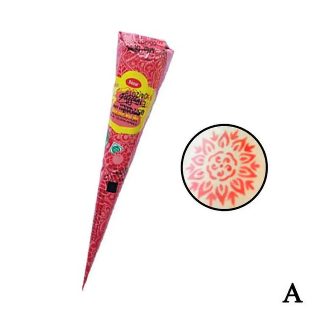 

1PC Colorful Henna Tattoo Paste Black Brown Red White Henna Cones Indian For Temporary Tattoo Sticker Body Paint Art Cream Cone