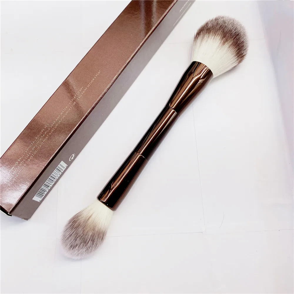 Escova de Maquiagem-duplo-fim em pó Ampulheta Highlighter Configuração Cosméticos Maquiagem Escova Ultra Macio Cabelo Sintético Véu pó
