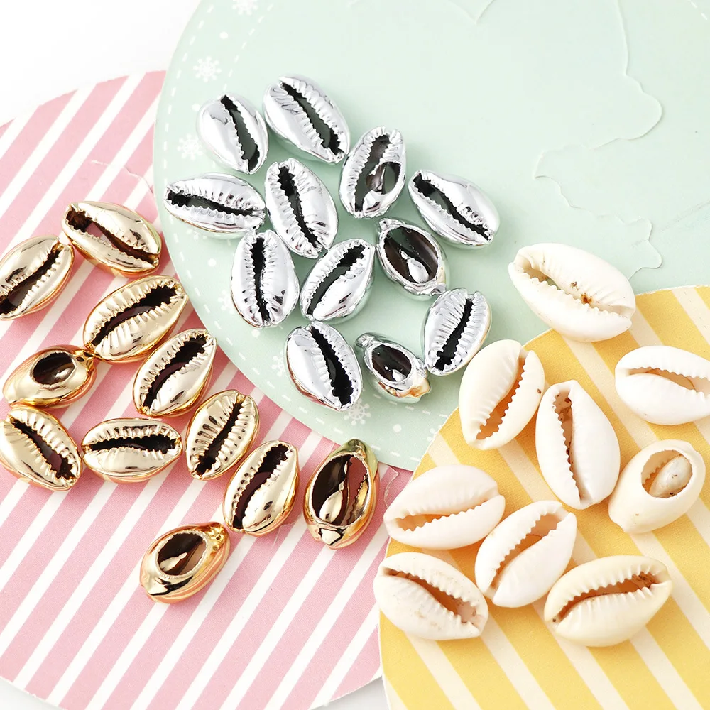 

20pc DIY Natural Shell Jewelry Gold Plated Accessories UV Currency Bei Fashion Jewelry Handmake Manual Material