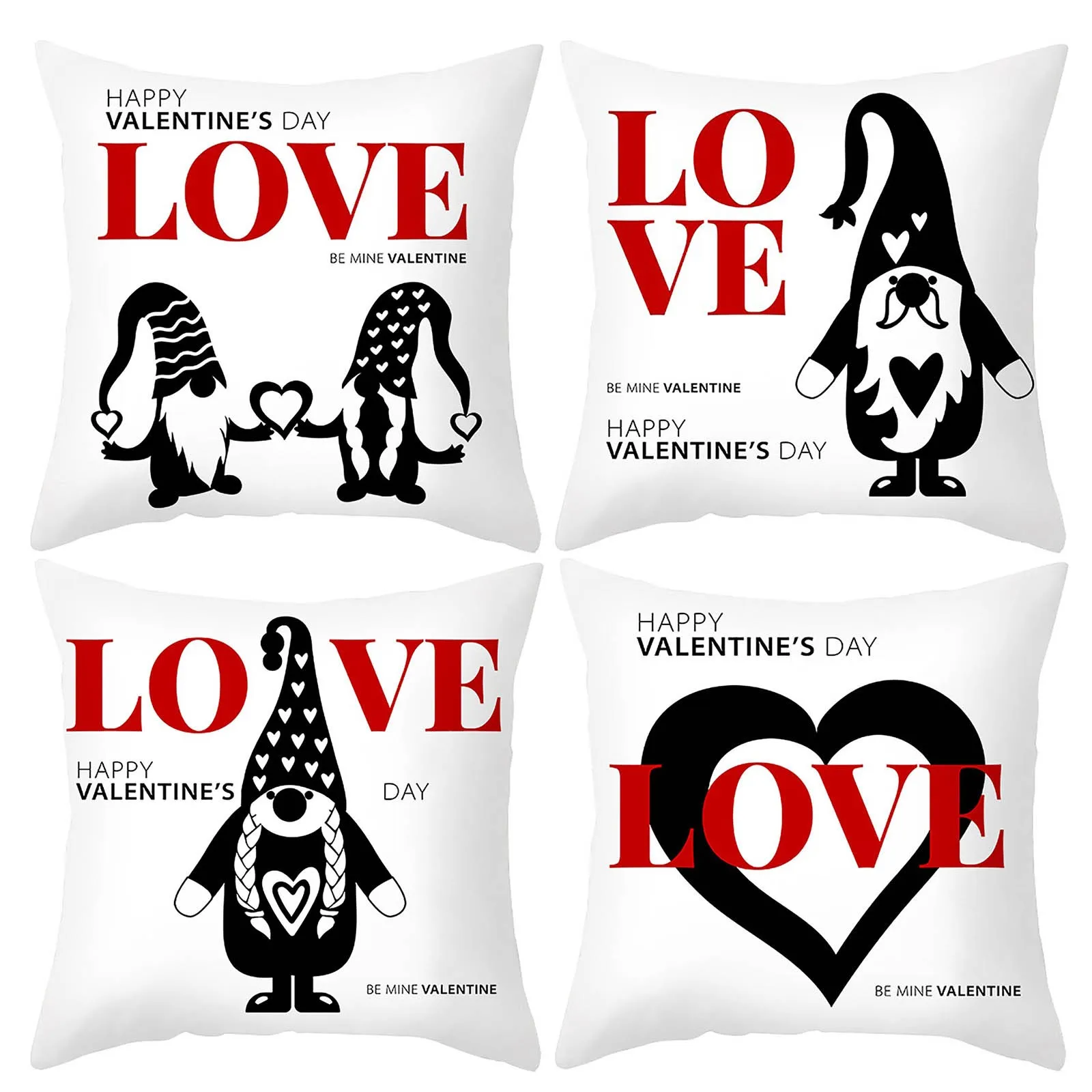 

4PC Valentine's Day Decorative Pillow combination Cushion Covers Pillowcase Cushions for Sofa Polyester Pillowcover Decorative