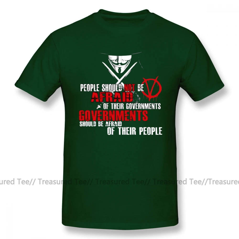 Футболка V For Vendetta, футболка V FOR VENDETTA GUY FAWKES CONSPIRACY QUOTE, футболка большого размера с короткими рукавами, Пляжная забавная футболка - Цвет: Dark Green