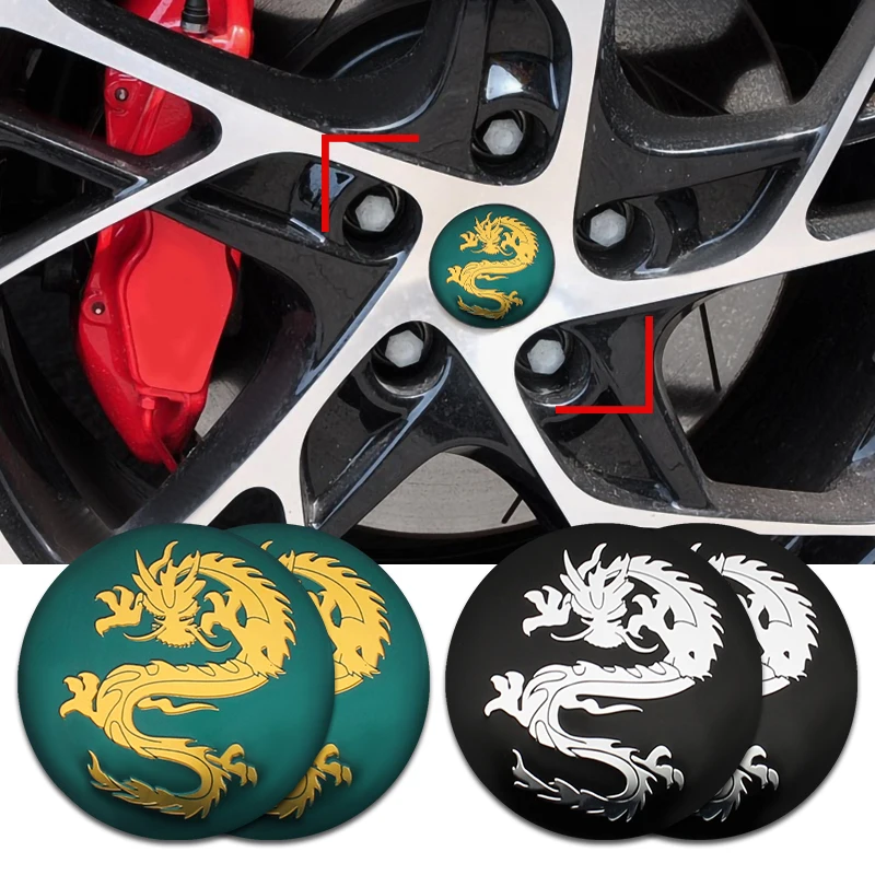 4 шт. 56 мм Автомобильная эмблема дракона Тотем колпачок центральной ступицы